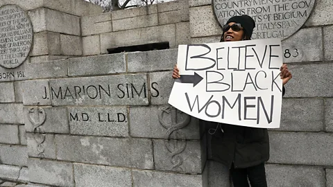 Spencer Platt/Getty Images A statue of gynaecologist James Marion Sims, who experimented on black women without anaesthesia, was removed by a New York City panel in 2018 (Credit: Spencer Platt/Getty Images)