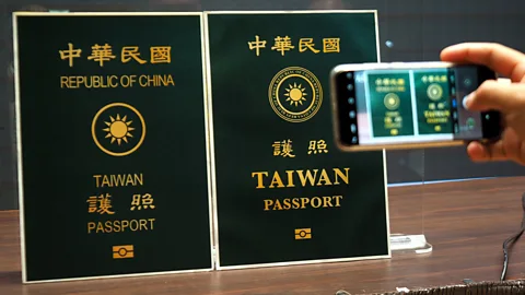 EPA The Taiwanese passport was changed in September 2020 to prevent Taiwanese people from being mistaken as Chinese citizens while travelling abroad (Credit: EPA)