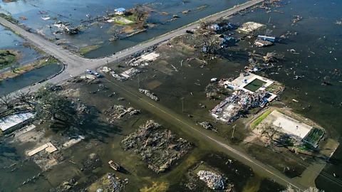 Getty Images The combined destructive force of Hurricanes Laura and then Delta have left their mark on some coastlines in the US in 2020 (Credit: Getty Images)
