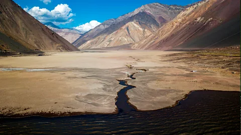 Javier Torres/Getty Images But reservoirs can dry out, like the waters behind the El Yeso dam in Chile, earlier this year (Credit: Javier Torres/Getty Images)