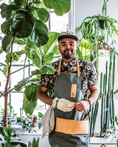 Hilton Carter/ CICO Books Hilton Carter, pictured at home in Baltimore, has been called ‘the plant daddy’ and ‘the plant doctor’ (Credit: Hilton Carter/ CICO Books)