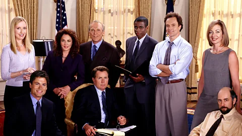 Alamy Aaron Sorkin wrote beautifully crafted speeches for the characters to express their unshakeable belief in the importance of their work (Credit: Alamy)