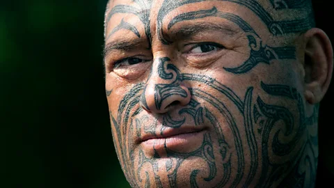 Alamy With patterns revealing family history, moko face tattoos are a Māori visual language that forms a connection with ancestors (Credit: Alamy)