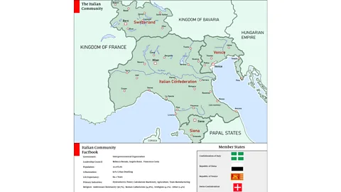 Mekul565 Italy in a fictional 2020, assuming a historical divergence that began in 1320 and with a very different Hundred Years War (Credit: Mekul565)