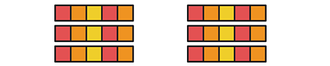 6 groups of cubes.