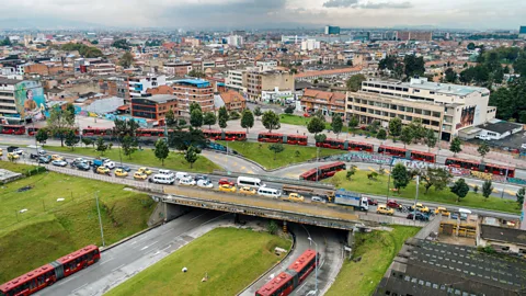 Alamy Bogotá is infamous for having the world's worst traffic, but its cycling infrastructure is considered an exemplary model of sustainable urban mobility (Credit: Alamy)