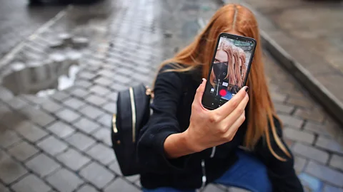 Eduardo Parra/Getty Images TikTok user ‘Ghoulbabyghoul’ records herself in Madrid in 2020 (Credit: Eduardo Parra/Getty Images)