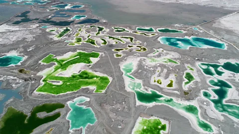 Getty Images China’s Emerald Lake, in the Qinghai province, is an abandoned mining zone (Credit: Getty Images)
