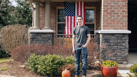 Rachel Kenney In a Penn State study, hiring managers were shown this photo of 'Ethan' in both a political and apolitical context, then asked to evaluate the candidate (Credit: Rachel Kenney)