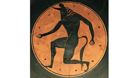 Getty Images The Minotaur from the Theseus myth, pottery, circa 515 BCE from the National Archaeological Museum of Spain, Madrid (Credit: Getty Images)
