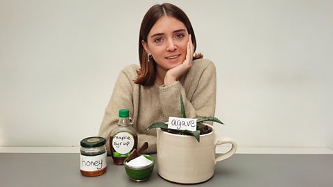 ‘Natural sugar alternatives are healthy’ The author Lottie Savage with bottles of honey and agave nectar.