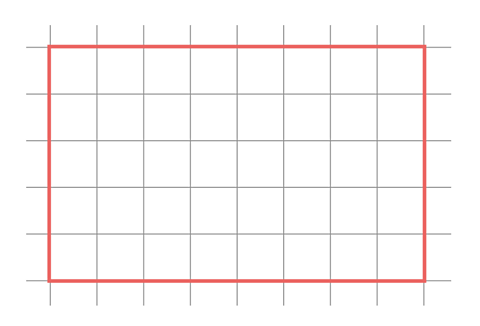 Football pitch drawn as a rectangle on a grid.