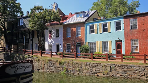 Monica Wells/Alamy The trail es near the locks and historical canal boats of DC's Georgetown neighbourhood (Credit: Monica Wells/Alamy)