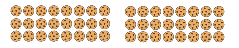 Two groups of 24 cookies.