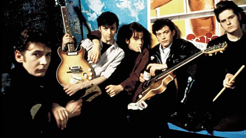 Alamy The 1994 film Backbeat focused on the relationship between John Lennon (Ian Hart, front left) and ‘fifth Beatle’ Stuart Sutcliffe (Credit: Alamy)