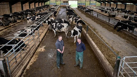 John Quintero/BBC Ben Davies and his father Peter have invested substantial sums in emissions-reducing technologies on their farm (Credit: John Quintero/BBC)
