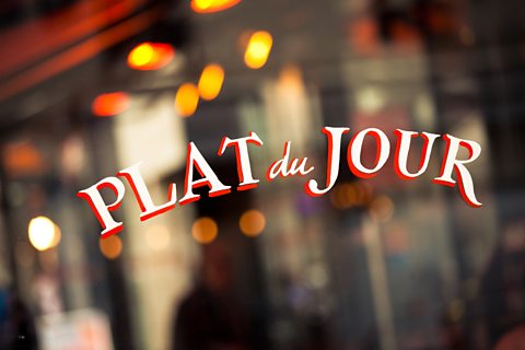 Typical French Cafè in Paris, Plat du Jour.