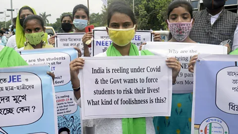 Alamy Government attempts at rescheduling examinations have been met with protests by students demanding further postponement or cancellation (Credit: Alamy)