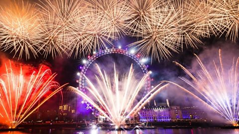 New Year's Eve fireworks in London