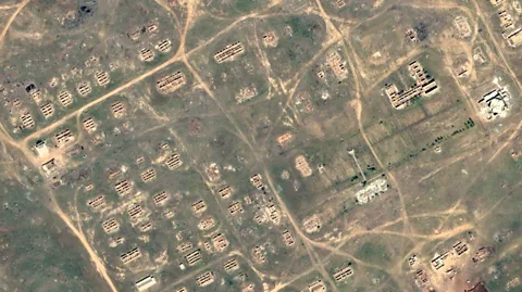 Johannes Kamp/Google Maps An abandoned Kazakh settlement seen from space (Credit: Johannes Kamp/Google Maps)