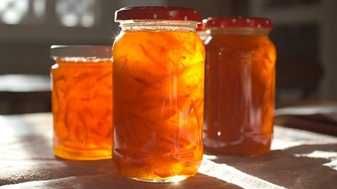 Jars of marmalade.