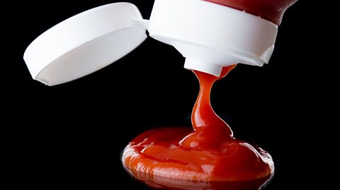 Bottle of tomato ketchup.