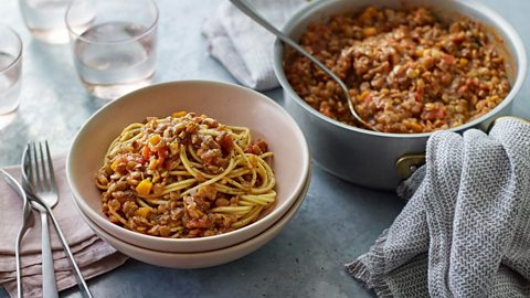 Add yeast extract to an easy lentil bolognese for depth of flavour