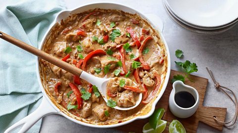 Peanut butter makes a sauce for Indonesian-style peanut butter chicken