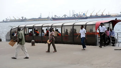 Getty Images Ferry usage in Lagos is one alternative to the city's famously congested roads, and it could be a greener way of travelling too (Credit: Getty Images)