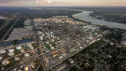 Getty Images The region between Baton Rouge and New Orleans features a dense assemblage of industry close to residential communities (Credit: Getty Images)