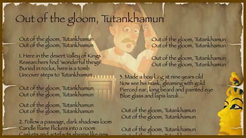 Out of the gloom, Tutankhamun - Lyrics