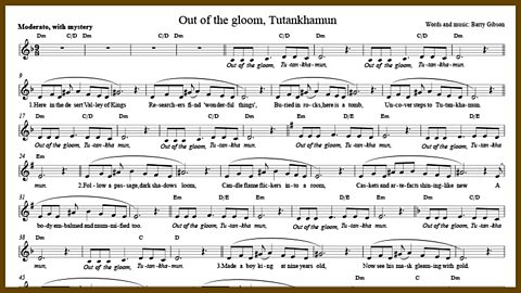 Out of the gloom, Tutankhamun - Music