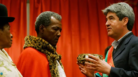 Reuters/Alamy In 2007, La Paz's governor crowned Pinedo and his wife at an official ceremony in the capital (Credit: Reuters/Alamy)