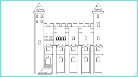 The Tower of London - outline drawing to colour