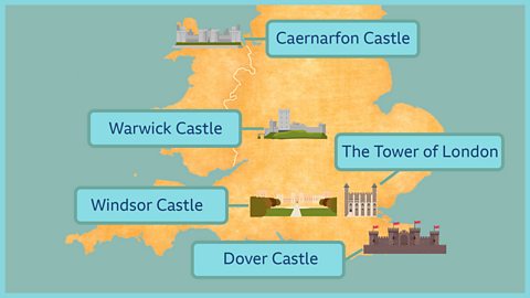 Map showing the location of castles in this series