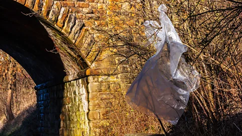 Alamy Plastic bags can be hard to recycle, but they are an ideal ingredient for plastic in roads (Credit: Alamy)