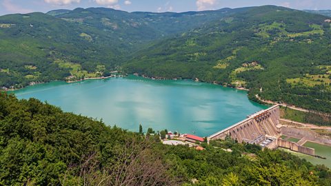 A dam's water reserve