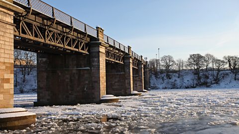 Frozen River Dee in winter