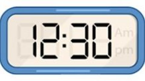 A digital clock showing 12:30 PM