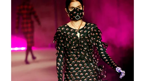 Getty Images Masks have been incorporated into many designers' collections in the past year, including Serre (Credit: Getty Images)