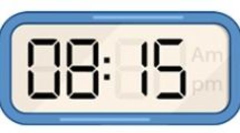 A digital clock showing 8:15 AM