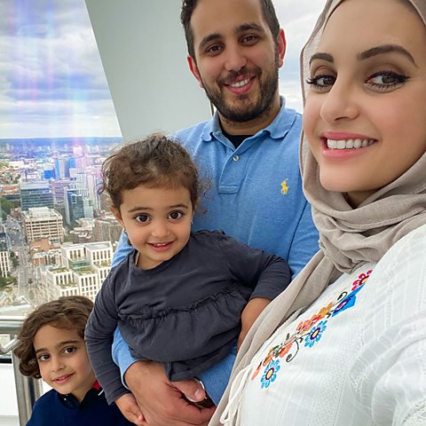 Ghazal and family taking a selfie on the London Eye.