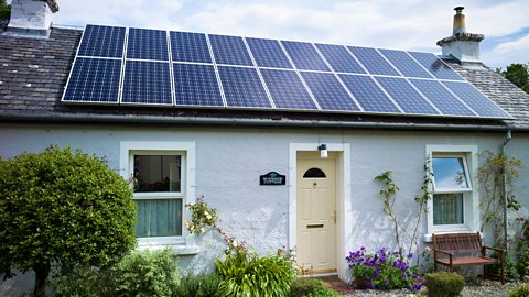 A house on the Isle of Mull with solar panels on its roof