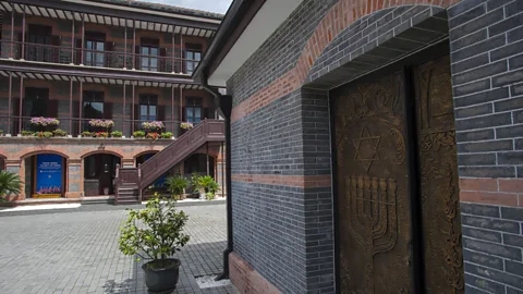 Wolfgang Kaehler/Getty Images A Star of David on an old brick building in Shanghai testifies to the city's remarkable Jewish past (Credit: Wolfgang Kaehler/Getty Images)