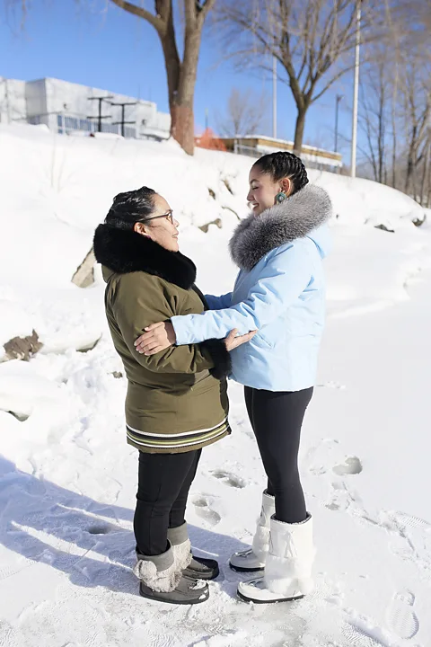 Stephanie Foden Inuit throat singing involves two people facing each other using their throat, belly and diaphragm to expel sounds (Credit: Stephanie Foden)