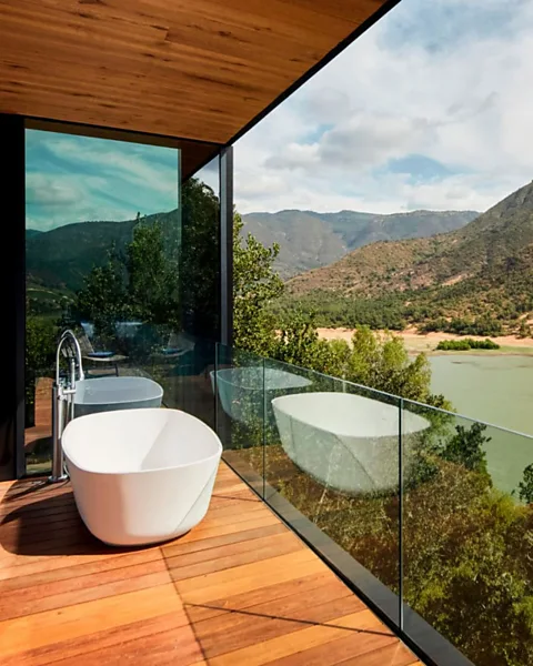 Puro Vik Outdoor bathing in a beautiful setting – shown here at the Puro Vik hotel, Chile – can be therapeutic (Credit: Puro Vik)