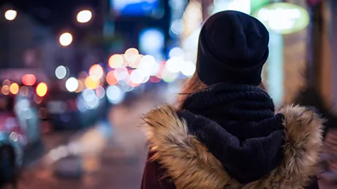 Alamy File image of a woman walking home at night