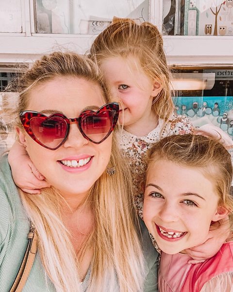 Louise with her two daughters, Darcy and Pearl.