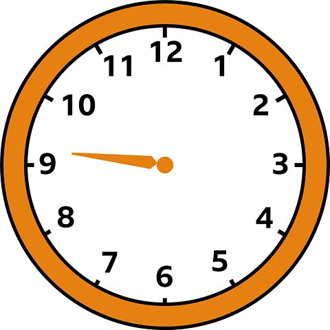 Analogue clock with minute hand missing, showing time as shortly after 9 o'clock