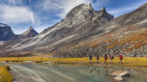 Patrick J Endres/Getty Images Some Dalton Express passengers come to hike Gates of the Arctic National Park (Credit: Patrick J Endres/Getty Images)